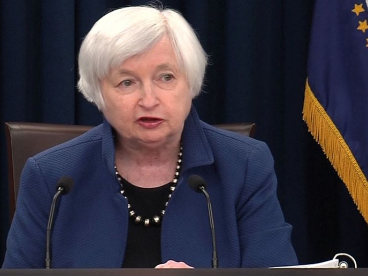 Federal Reserve chair Janet Yellen at a press conference in Washington as rates are increased