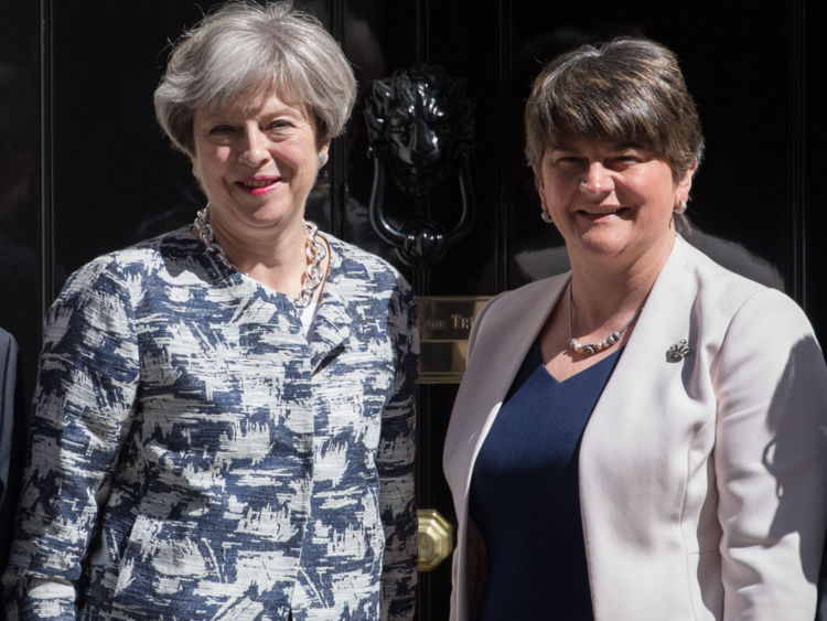 Theresa May with DUP leader Arlene Foster