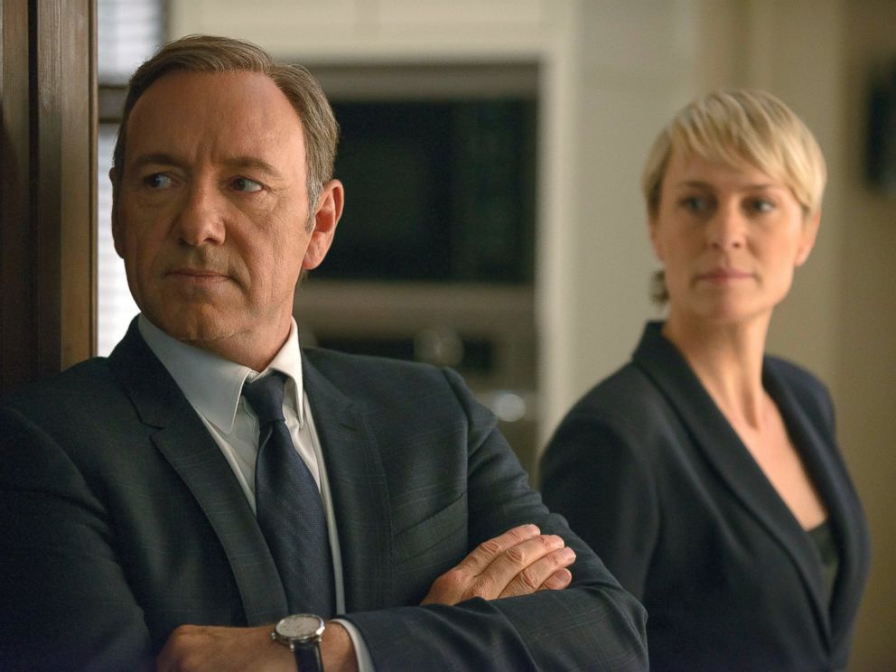PHOTO: Kevin Spacey as Frank Underwood, left, and Robin Wright as Claire Underwood in Netflixs series House of Cards.