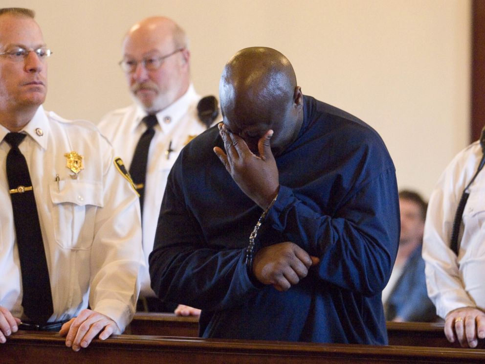 PHOTO: Christopher McCowen wipes away tears as he is sentenced after being convicted of rape and murder in the slaying of a fashion writer Christa Worthington, Nov. 16, 2006, in Barnstable, Mass.