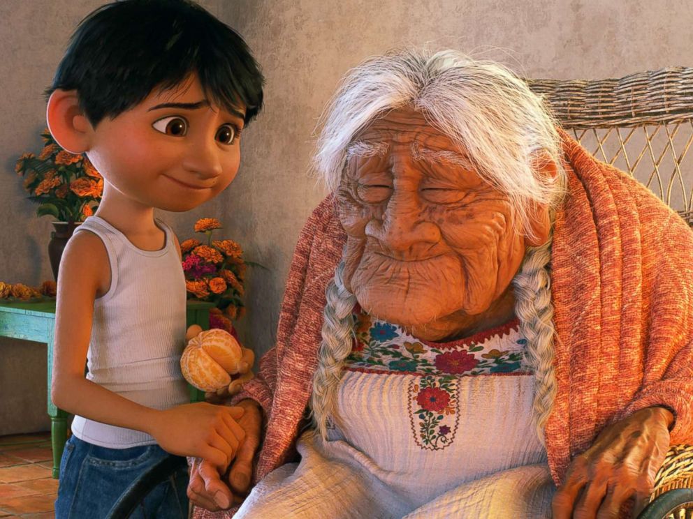 PHOTO: In Disney Pixars Coco, Miguel (voice of Anthony Gonzalez) has a very special relationship with his great-great-grandmother, Mama Coco (voice of Ana Ofelia Murguia). 