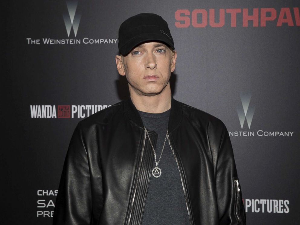 PHOTO: Eminem attends the premiere of Southpaw in New York, July 20, 2015. 