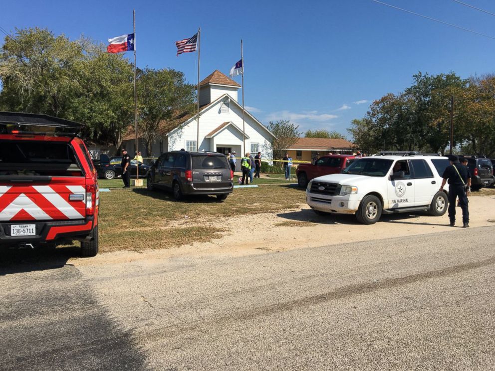PHOTO: Max Massey tweeted this photo, Nov. 5, 2017 with the caption, Neighbors say they heard shooter may have reloaded multiple times, around 50 people usually at service.