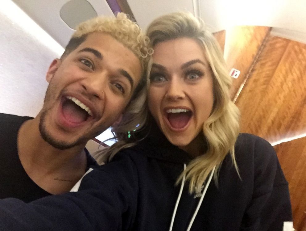 PHOTO: Jordan Fisher and Lindsay Arnold celebrated in their plane after winning Dancing with the Stars.