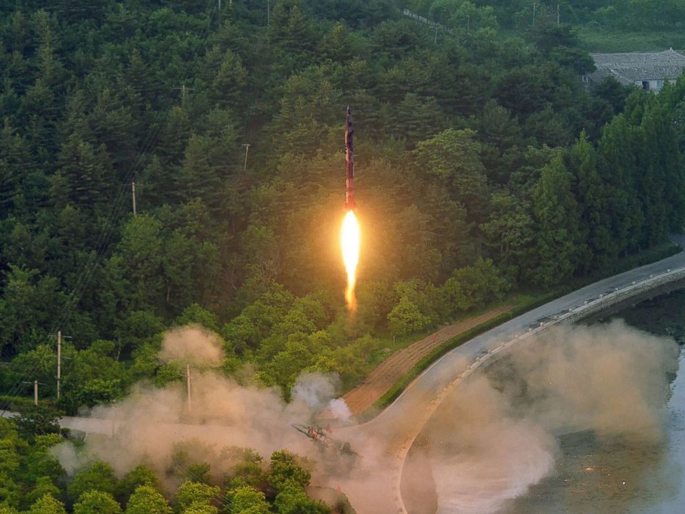 PHOTO: This undated photo released by North Koreas official Korean Central News Agency on May 30, 2017 shows a test-fire of a ballistic missile at an undisclosed location in North Korea.