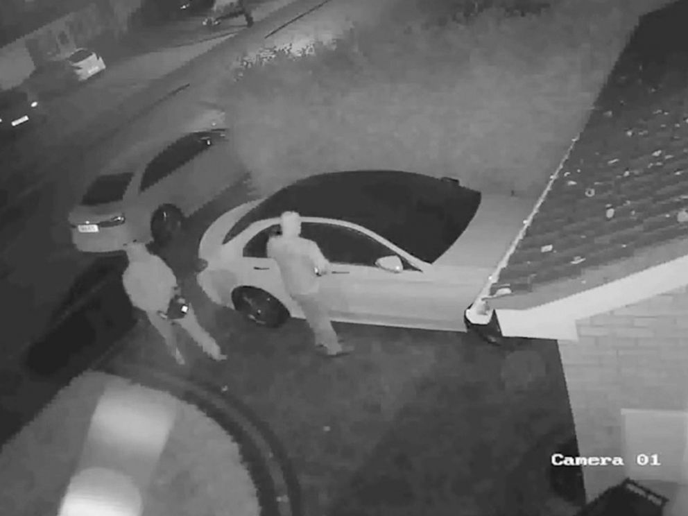 PHOTO: West Midlands Police Department in the United Kingdom released footage from a car robbery showing two men using relay devices in order to steal a car, Sept. 24, 2017.