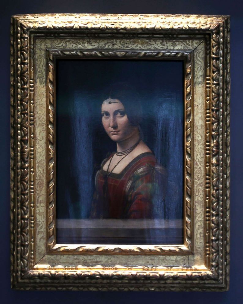 PHOTO: Portrait of a Woman by Leonardo da Vinci, is displayed at the Louvre Museum in Abu Dhabi.