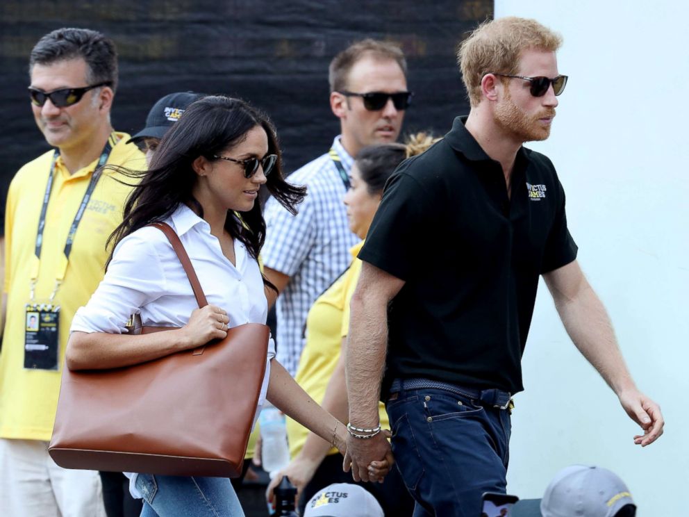 PHOTO: Meghan Markle and Prince Harry attend a Wheelchair Tennis match during the Invictus Games 2017 at Nathan Philips Square, Sept. 25, 2017 in Toronto.