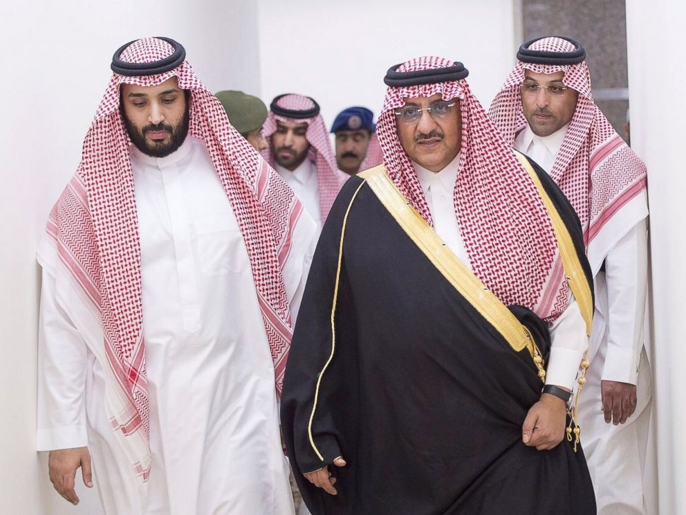 PHOTO: Saudi Arabias Defense Minister Prince Mohammed bin Salman and Deputy Crown Prince and interior minister, Prince Mohammad bin Nayef, lead an operation against Houthi militants in Yemen, from Riyadh, Saudi Arabia, March 26, 2015.