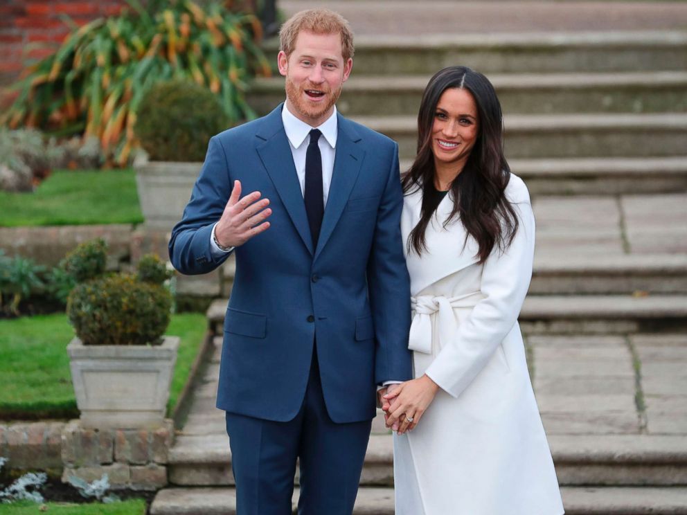 PHOTO: Britains Prince Harry and his fiance U.S. actress Meghan Markle pose for a photograph in the Sunken Garden at Kensington Palace in west London, Nov. 27, 2017, following the announcement of their engagement. <p itemprop=