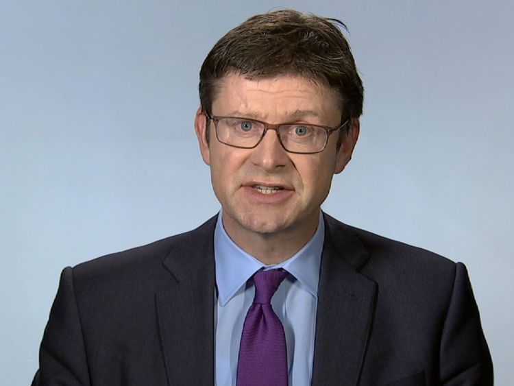 Business Secretary Greg Clarke talks to Sky News