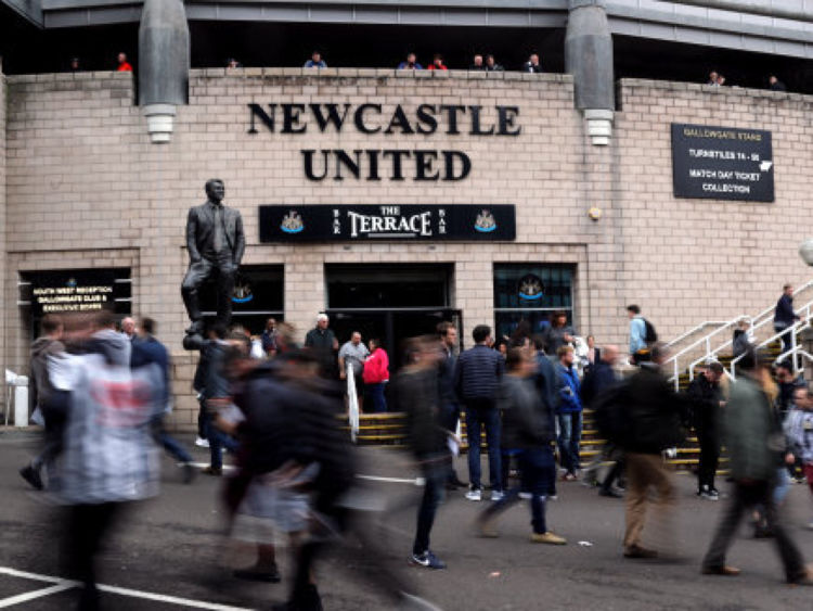 Newcastle United fans outside the ground before the Premier League match at St James' Park, Newcastle