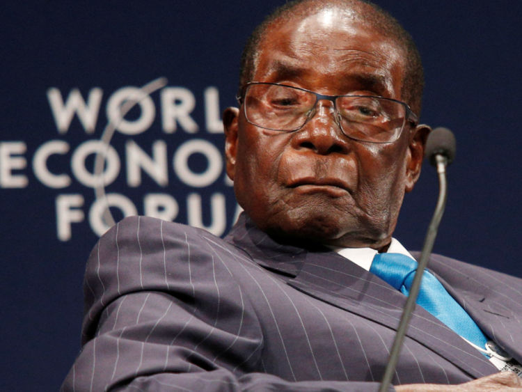 Zimbabwean President Robert Mugabe participates in a discussion at the World Economic Forum on Africa 2017 meeting in Durban, South Africa May 4, 2017. 