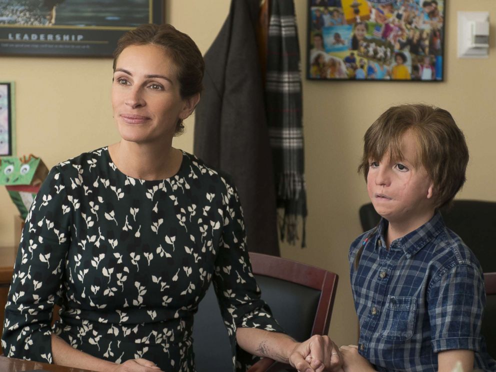 PHOTO: Jacob Tremblay, right, and Julia Roberts are pictured in a scene from Wonder. 