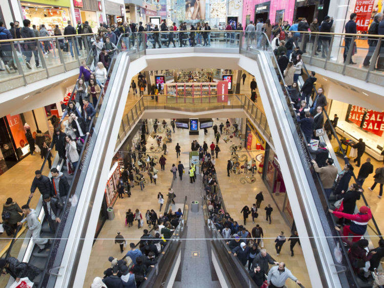 File photo dated 26/12/15 of shoppers at the Bullring shopping centre in Birmingham