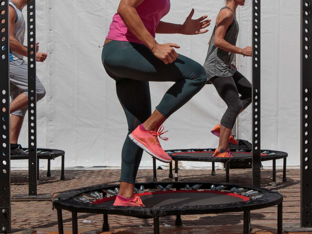 PHOTO: People exercise on mini-trampolines in a stock photo taken in June, 2016.