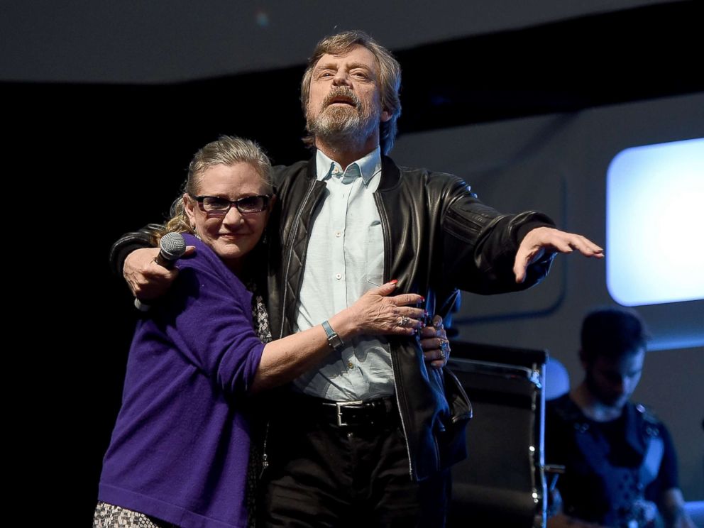 PHOTO: Carrie Fisher and Mark Hamill at a Future Directors Panel at the Star Wars Celebration 2016, July 17, 2016, in London.