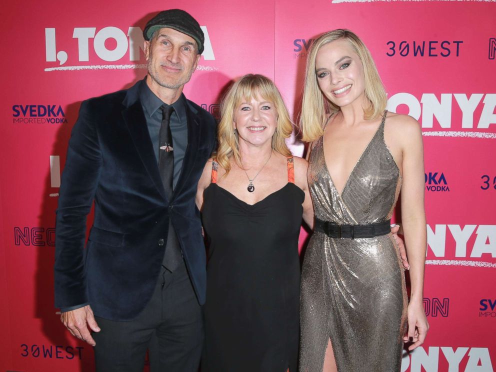 PHOTO: Craig Gillespie, Tonya Harding and Margot Robbie attend Premiere Of Neons I, Tonya at the Egyptian Theatre, Dec. 5, 2017, in Hollywood, Calif.