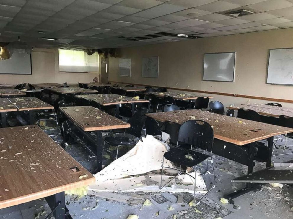 Classrooms at Ross University in Dominica were destroyed by Hurricane Maria.