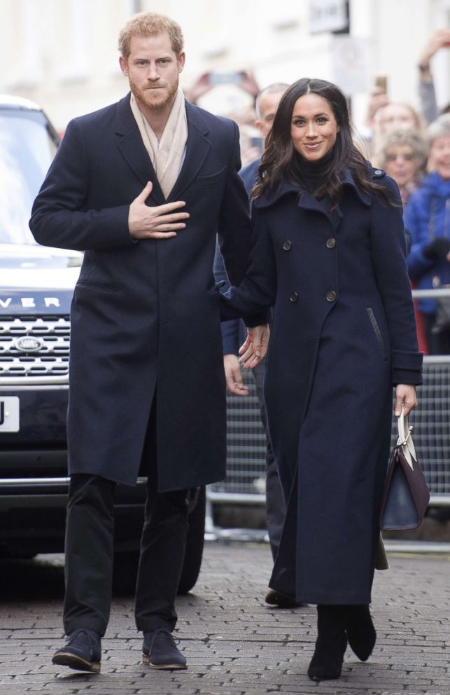 PHOTO: Prince Harry and his fiancee, US actress Meghan Markle, visit Nottingham for their first official public engagement together, Dec. 1, 2017 in Nottingham, England. 