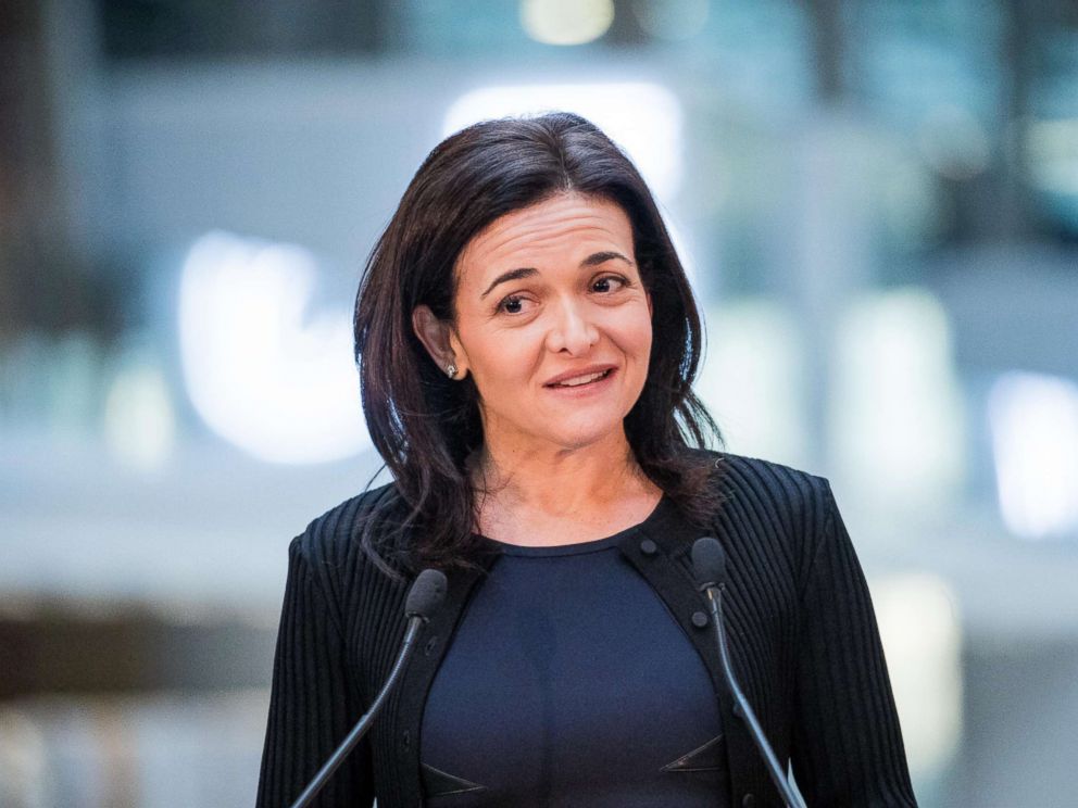 PHOTO: Sheryl Sandberg, chief operating officer of Facebook Inc., speaks during a news conference at Station F, a mega-campus for startups located inside a former freight railway depot, in Paris, Jan. 17, 2017.