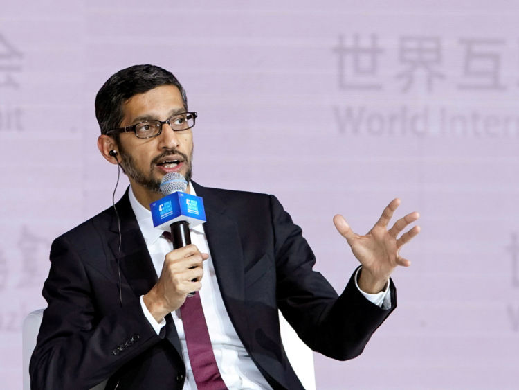 Google CEO Sundar Pichai attends a session of the fourth World Internet Conference in China