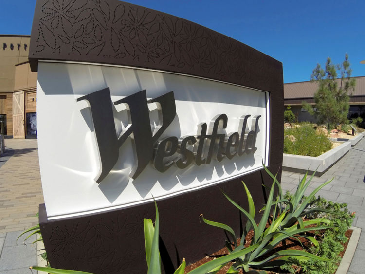 FILE PHOTO: The sign of Westfield shopping center is pictured in San Diego, California September 10, 2014. 