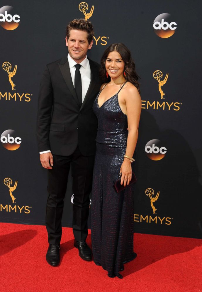 PHOTO: Actress America Ferrera and husband Ryan Piers Williamson attend the 68th Annual Primetime Emmy Awards, Sept. 18, 2016 in Los Angeles.