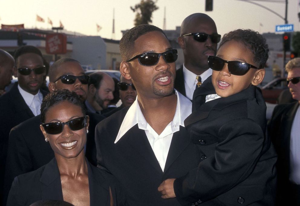 PHOTO: Actress Jada Pinkett, actor Will Smith and son Trey Smith attend the Men in Black premiere, June 25, 1997, in Hollywood, Calif.