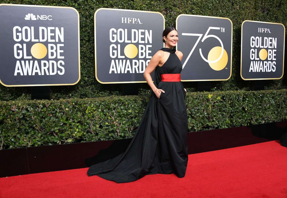 PHOTO: Mandy Moore arrives for the 75th Golden Globe Awards, Jan. 7, 2018, in Beverly Hills, Calif.