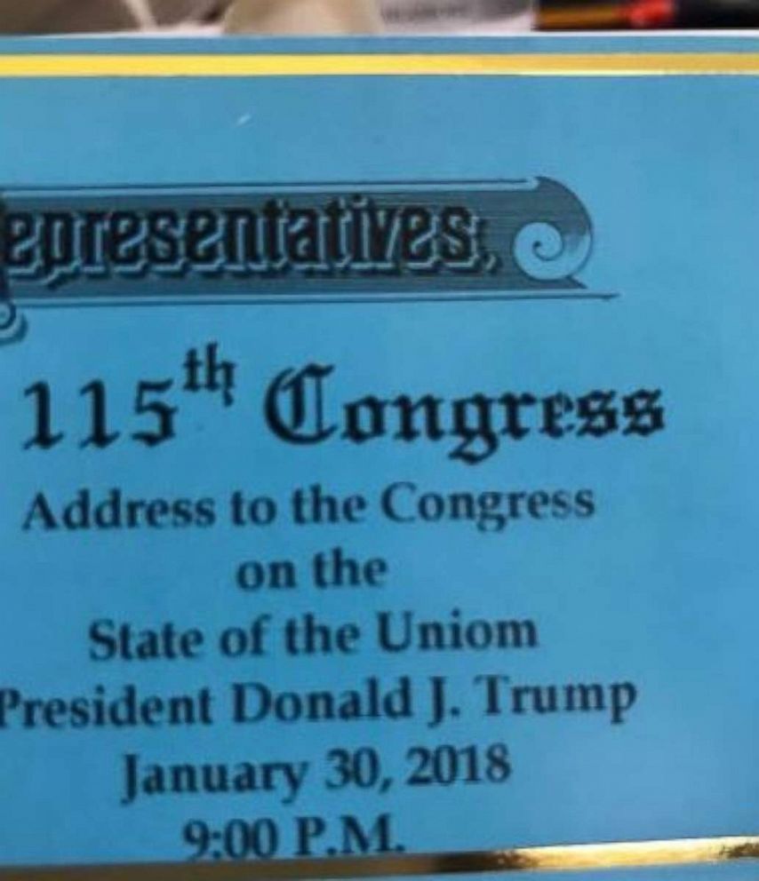 Tickets for President Trumps first State of the Union contained a major typo: The misspelling of uniom.