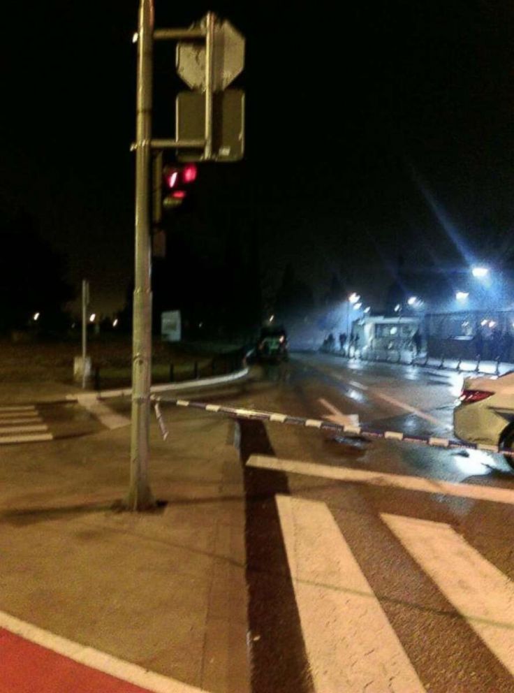 PHOTO: The scene near the U.S. embassy in Podgorica, Montenegro, where a small explosion occurred on Feb. 22, 2018.