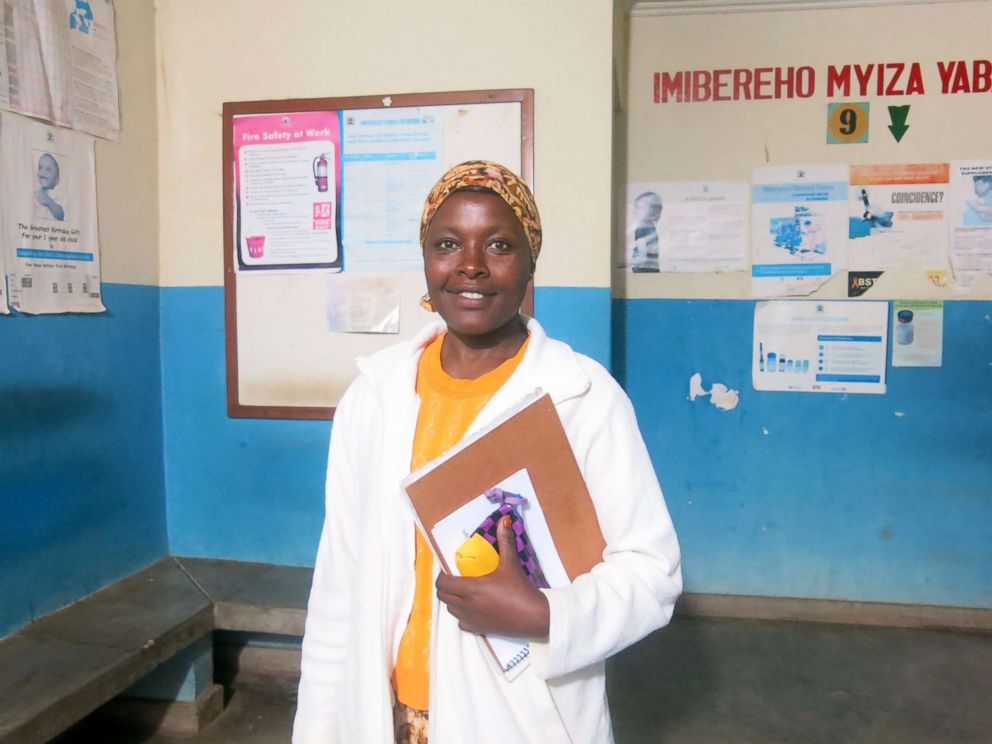 PHOTO: Sister Immaculate Owembabazi, 42, a psychiatric nurse, stands in the waiting room of Kisoro District Hospital.