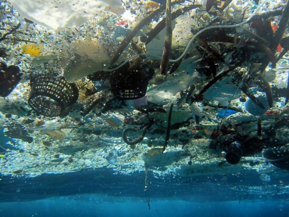 PHOTO: A photo provided by NOAA Pacific Islands Fisheries Science Center shows debris in Hanauma Bay, Hawaii in 2008. A 2014 study estimated nearly 270,000 tons of plastic is floating in the worlds oceans.