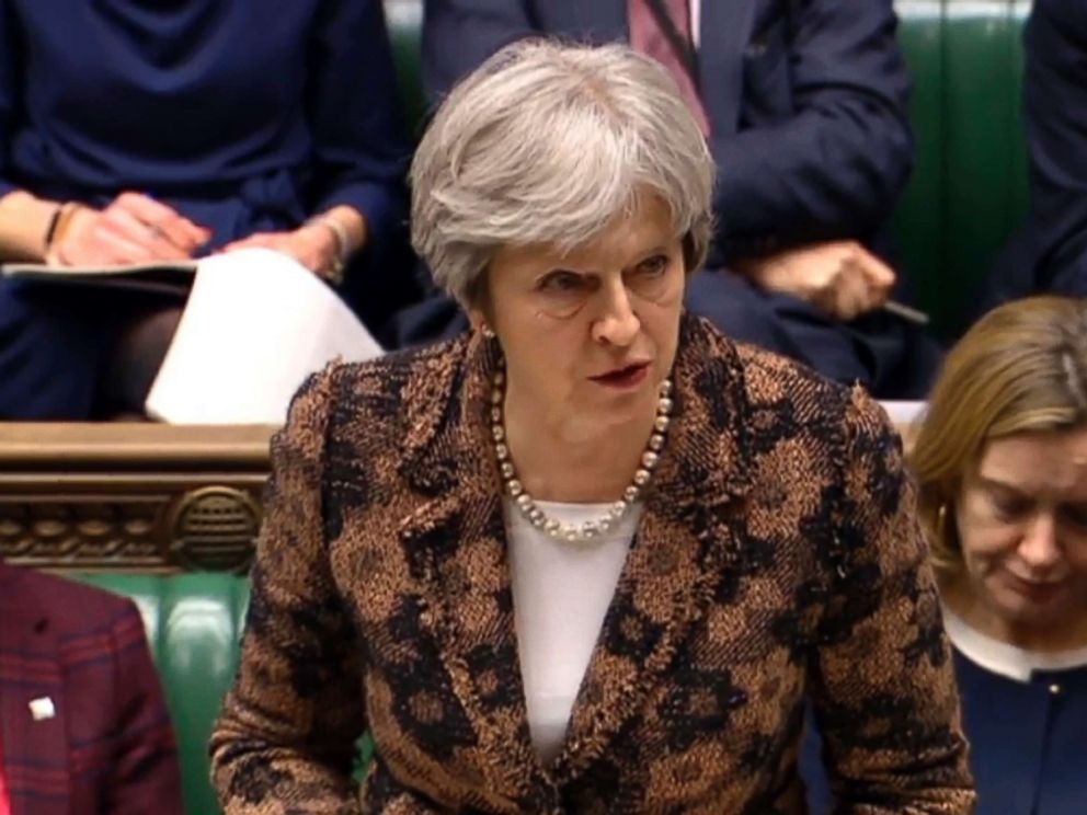 PHOTO: British Prime Minister Theresa May says her government has concluded it is highly likely Russia is responsible for the poisoning of an ex-spy, Sergei Skripal, and daughter Yulia who were exposed to a nerve agent known as Novichok, March 12, 2018.
