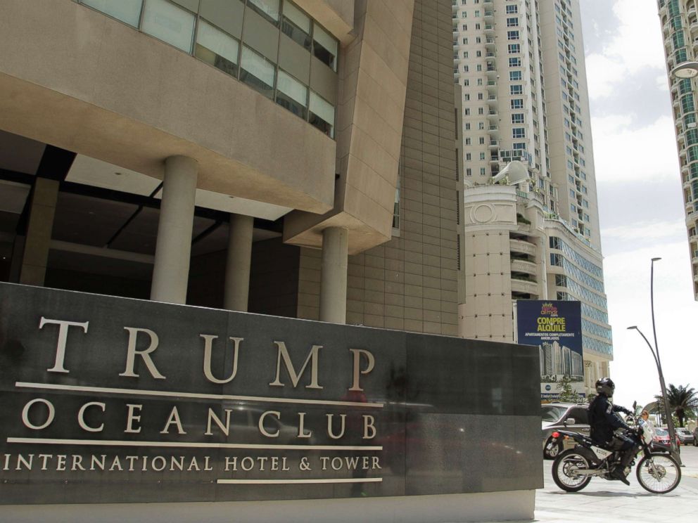 PHOTO: A police officer on a motorcycle leaves the Trump Ocean Club International Hotel and Tower in Panama City, Feb. 27, 2018.