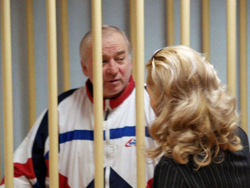 PHOTO: Sergei Skripal, a former colonel of Russias GRU military intelligence service, looks on inside the defendants cage as he attends a hearing at the Moscow military district court, Russia, Aug. 9, 2006.