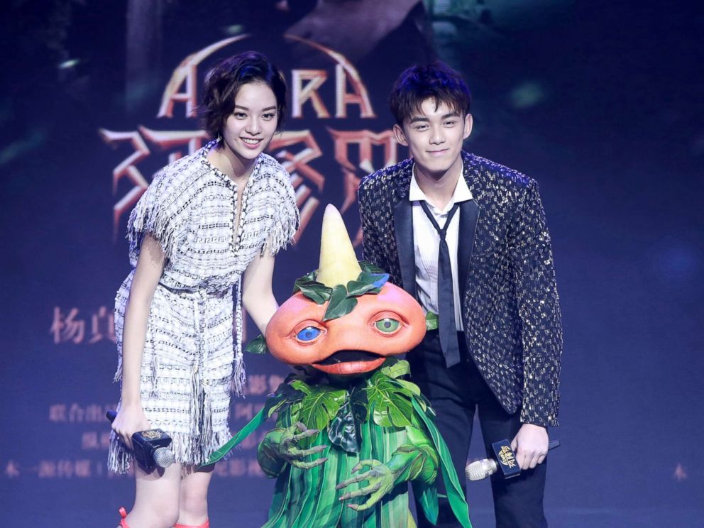 PHOTO: Actor Wu Lei and actress Zhang Yishang attend the press conference of film Asura, Jan. 16, 2018, in Beijing.